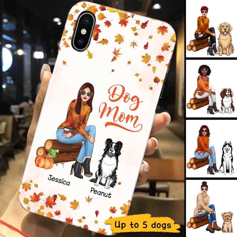 Fall Season Dog Mom Personalized Phone Case
